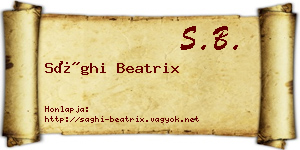 Sághi Beatrix névjegykártya